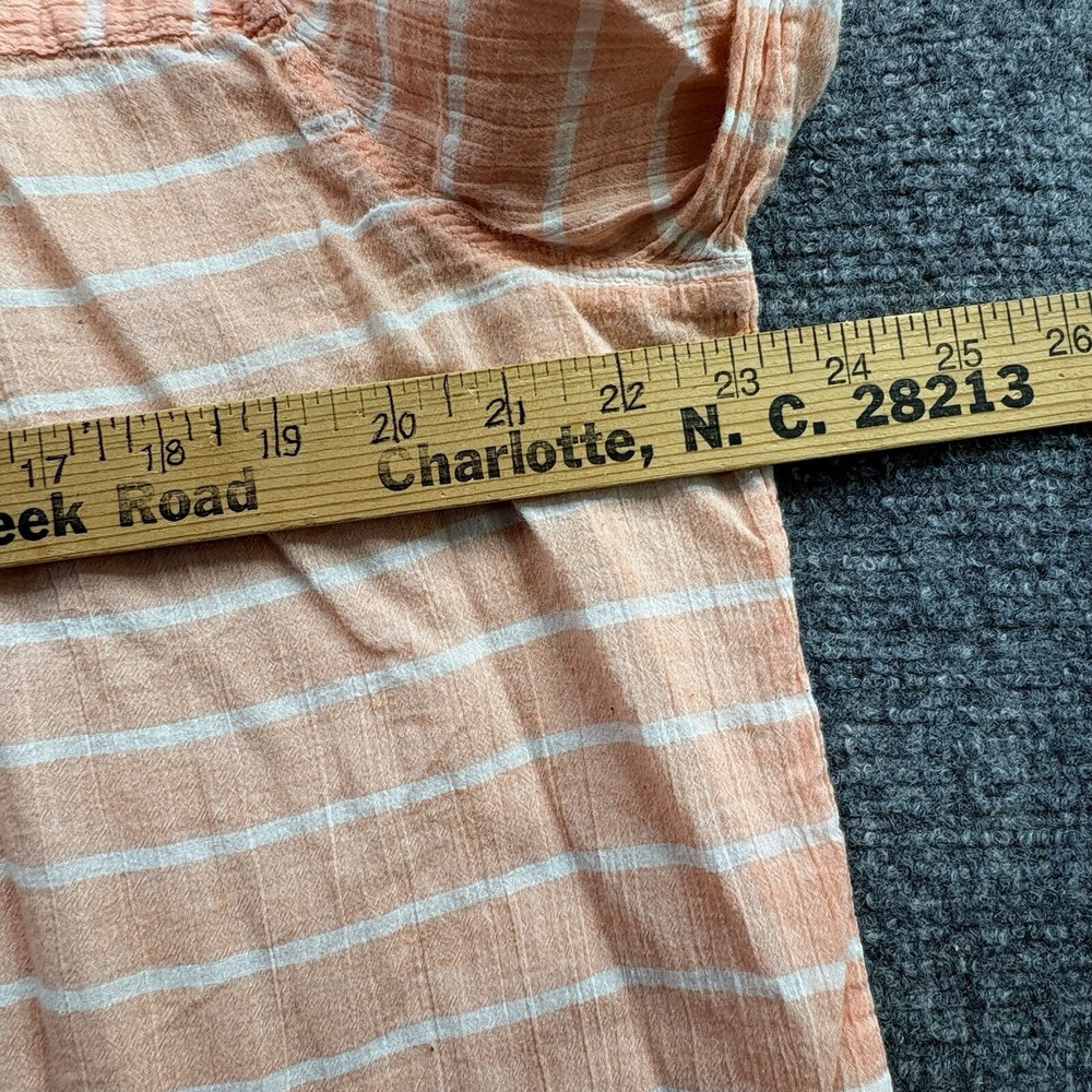 St. John's Bay Popover Tunic Women's XL Peach Stripe Cottagecore Sheer Coastal‎ - Picture 11 of 14